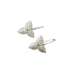 14k Solid Gold Diamant Blatt Ohr Draht Braut Ohrringe