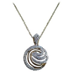 Diamond Round Designer Pendant Necklace in 14k Solid Gold