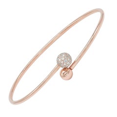 Flexibler Charm-Armreif aus 14 Karat massivem Gold mit echtem Diamanten