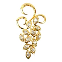 Pendentif grappe de diamants naturels or massif 14k Grappe de raisin