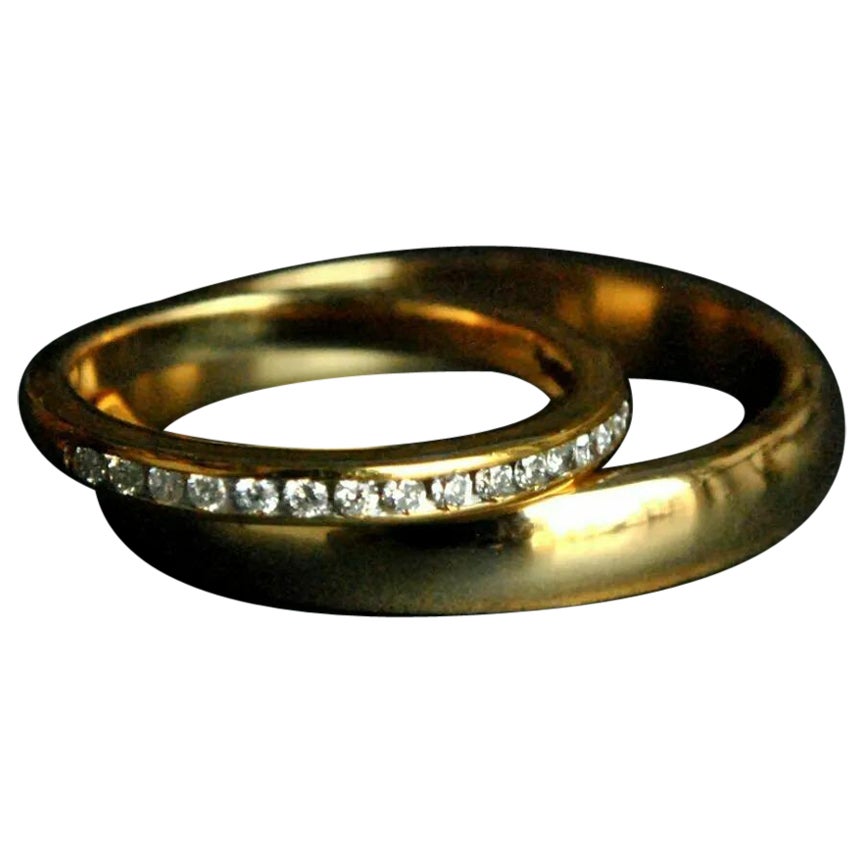 14k Solid Gold Matching Couples Band Diamond Half Eternity Ring Set