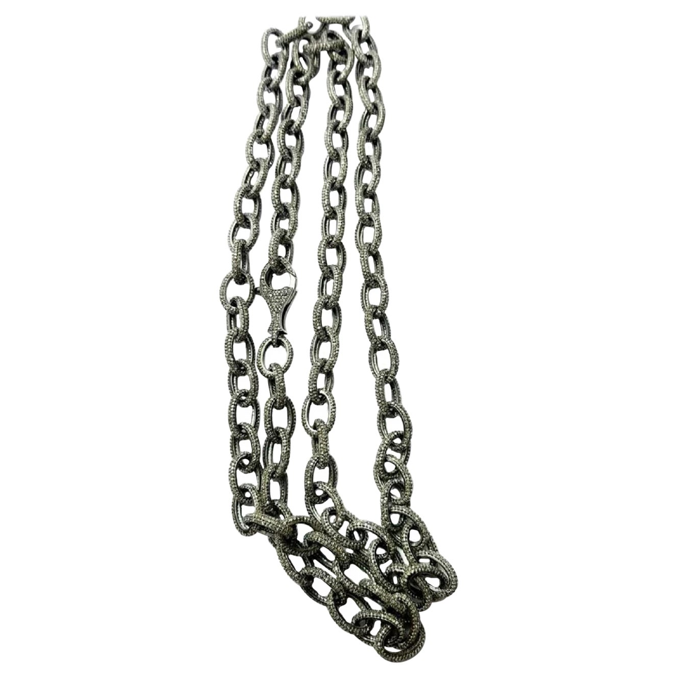 Diamantkette Gliederhalskette 36 Zoll 925 Sterlingsilber Kette mit Diamanten