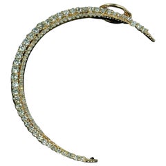 14k Solid Gold Diamant Mondsichel Anhänger