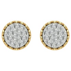 Paire de boucles d'oreilles en or massif 14k avec clous d'oreilles et diamants
