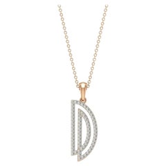 Diamond Initial Necklace D Letter Alphabet Pendant 14k Gold