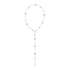 Genuine Diamond Lariat Necklace 14k Solid Gold Disc