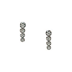 14k Solid Gold Diamond Cluster Earrings Set