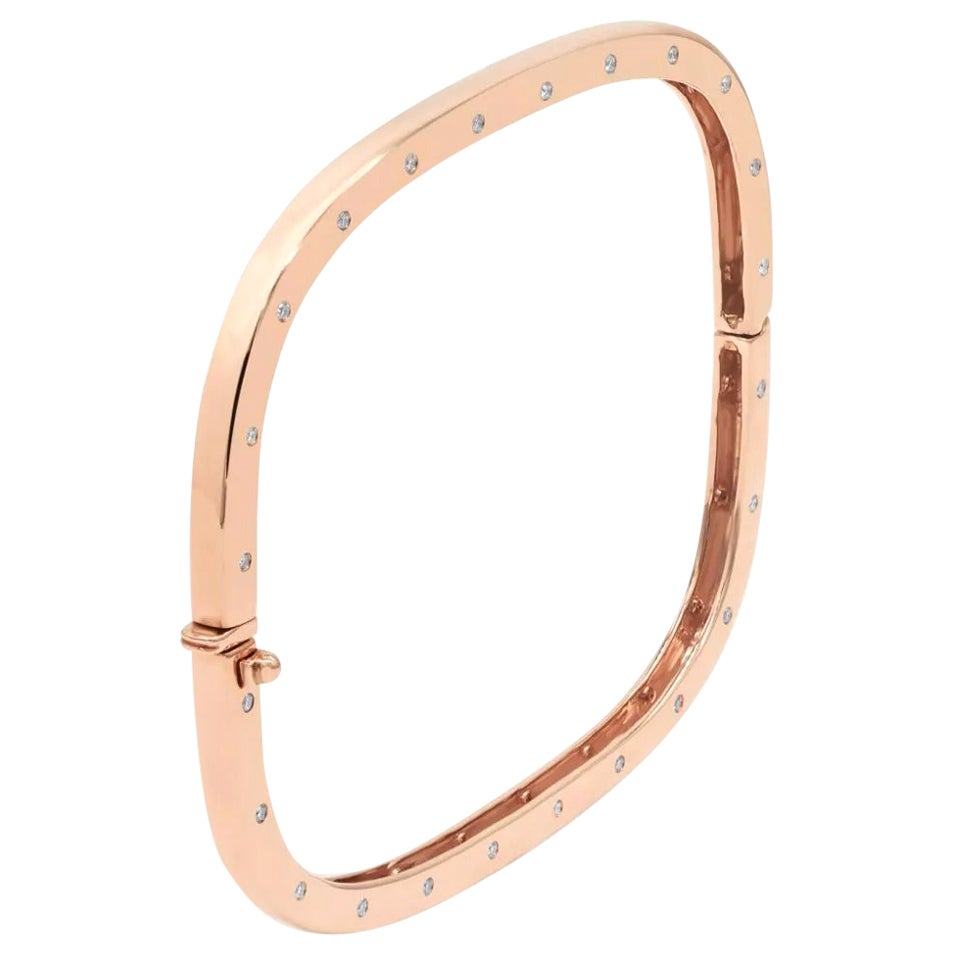 Cushion Shaped Diamond Akzent Armreif Armband 14k Solid Gold