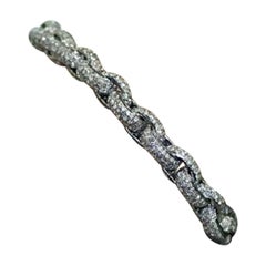 Pave Diamond Link Chain Bracelet 14k Gold & 925 Silver
