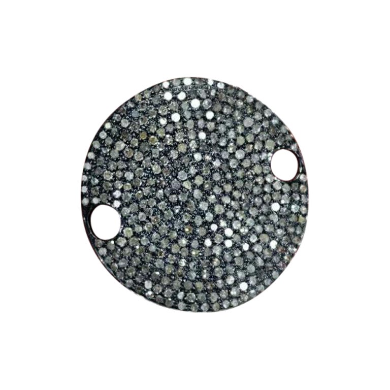 Natural Pave Diamond Bracelet Connector Findings 925 Silver