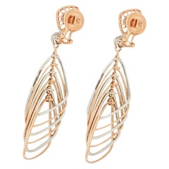 Natural Diamond Designer Drop Earring 14k Rose Gold