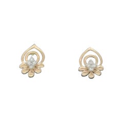 Minimalistischer Diamant-Ohrring aus 14k massivem Gold Designer