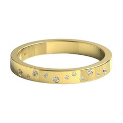 Alliance empilable en or jaune 14 carats avec diamants