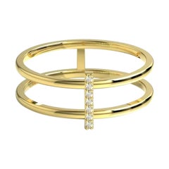 Anillo Apilable de Diamantes en Oro Amarillo Macizo de 14K
