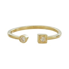 Dual Birthday Stone Diamond Ring in 14k Solid Gold