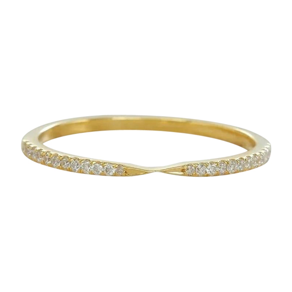 Diamond Snake Tail Stacking Cuff Wedding Bridal Ring in 14k Solid Gold