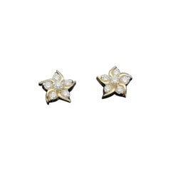 14k Solid Gold Star Natural Diamond Minimalist Gold Star Stud Earring