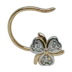 Alfiler de nariz de diamante auténtico en oro macizo de 14 quilates