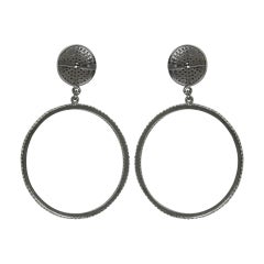Ohrring mit Pave-Diamant-Creolen aus 925 Silber