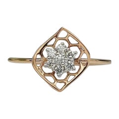 14k Solid Gold Diamond Solitaire Ring Filigree Design