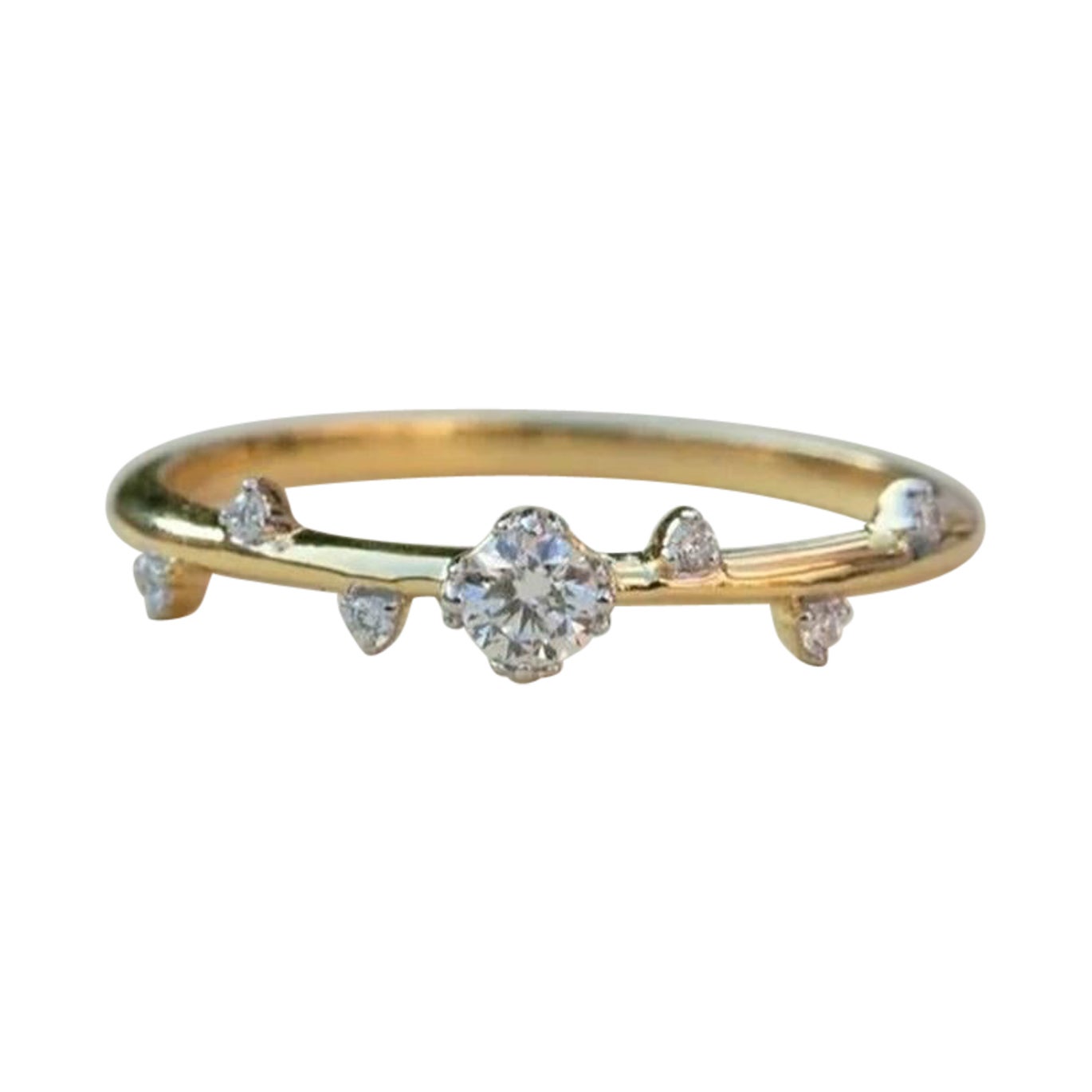 Diamant Solitär Verlobungsring 14k Massivgold mit Diamant