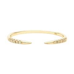 14k Solid Gold Dainty Open End Claw Statement Ring