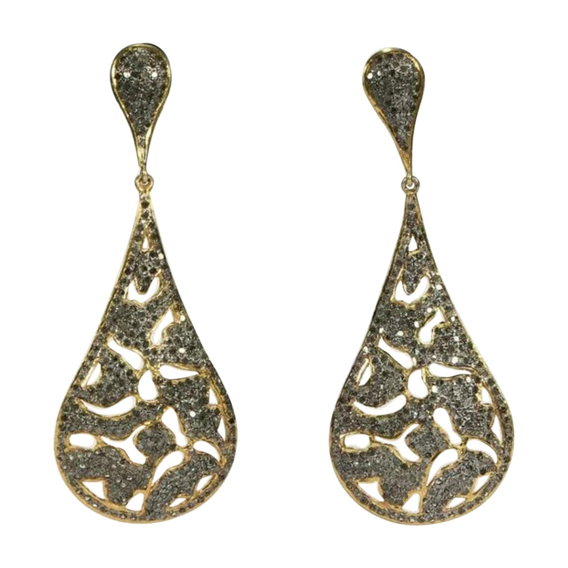 Orecchino con diamante Pave in argento 925 Orecchino con diamante