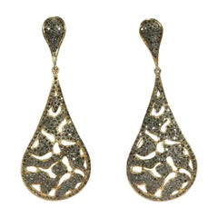 Pave Diamant-Tropfen-Ohrring 925 Silber-Diamant-Ohrring