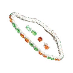 Bracciale con orecchini Bracciale con granato in argento 925 Moda Donna Gioielli