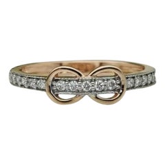 14k Solid Gold Infinity Ring Band Natural Diamond Eternity