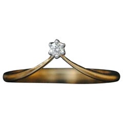 Alliance minimaliste en or massif 14 carats avec diamants