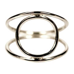 14k Solid Gold Pinched Circular Hollow Ring Band Handmade Stacking Dainty Ring