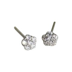Flower Nose Piercing 14k Solid Gold Diamond Floral Minimalist