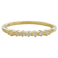 Eternity Diamond Thin Ring 14k Solid Gold Diamond Stackable Ring Band