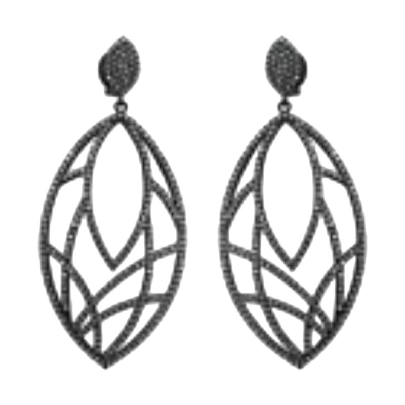 Marquise Shape Pave Diamond Earring 925 Silver Diamond Handmade Earring