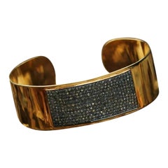 Pave Diamond Cuff Bracelet in 925 Silver