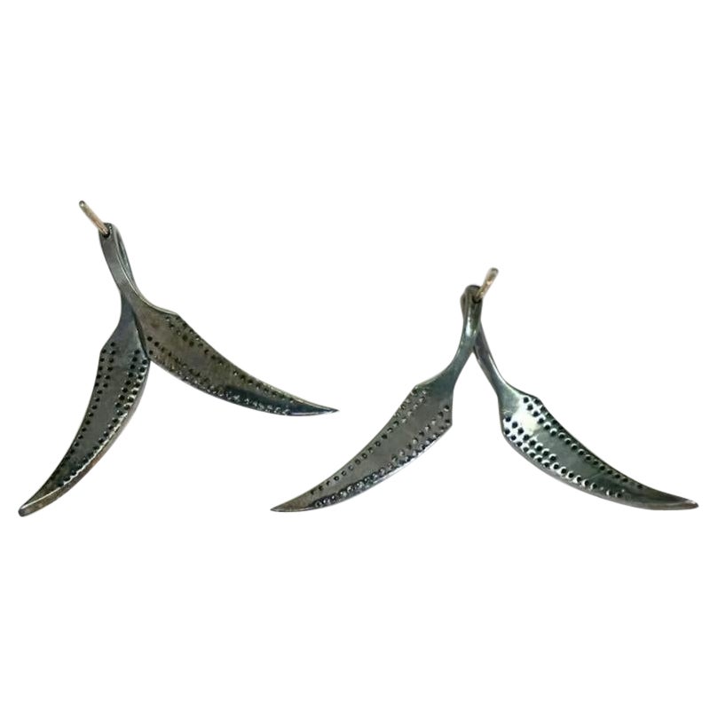 Pave Diamond Leaf Earring 925 Silver Diamond Handmade Earring 14k Gold Leaf Gift