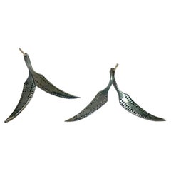 Pendiente Hoja de Diamante Pave Plata 925 Diamante Hecho a Mano Pendiente Hoja de Oro 14k Regalo
