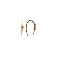 Dainty Earring Threader Gold Earring Diamond Earring 14k Solid Gold Gift For Mom
