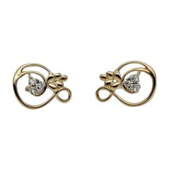 Ananas-Ohrstecker 14k Massivgold Diamant Obst-Ohrstecker Damen Geburtstagsgeschenk