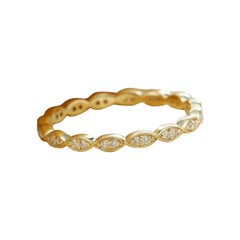 Diamond Full Eternity Marquise Band Ring 14k Solid Gold Wedding Band Jewelry