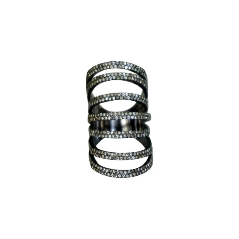 Diamond Finger Ring 925 Silver Designer Cage Ring Natural Diamond Fashion Ring For Sale
