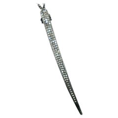Pave Diamond Spike Bar Pendant 925 Silver Diamond