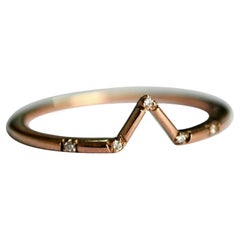 Anello V.I.I. in oro 14k con diamante naturale e fascia Chevron Regalo di nozze