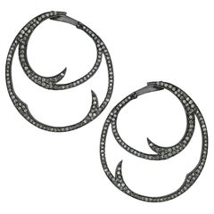 925 Sterling Silber Pave Diamant Creolen Ohrring Großer Creolen Silber Ohrring Present