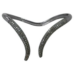 Bracciale con diamanti Pave di design unico Bracciale con diamanti Chevron in argento 925