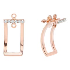 Pendientes de oro macizo de 14 quilates con diamantes en forma de chaqueta
