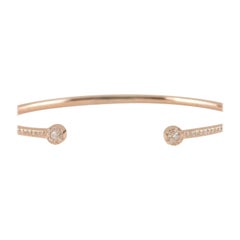 Manschettenarmreif aus 14 Karat Roségold mit natürlichen Diamanten