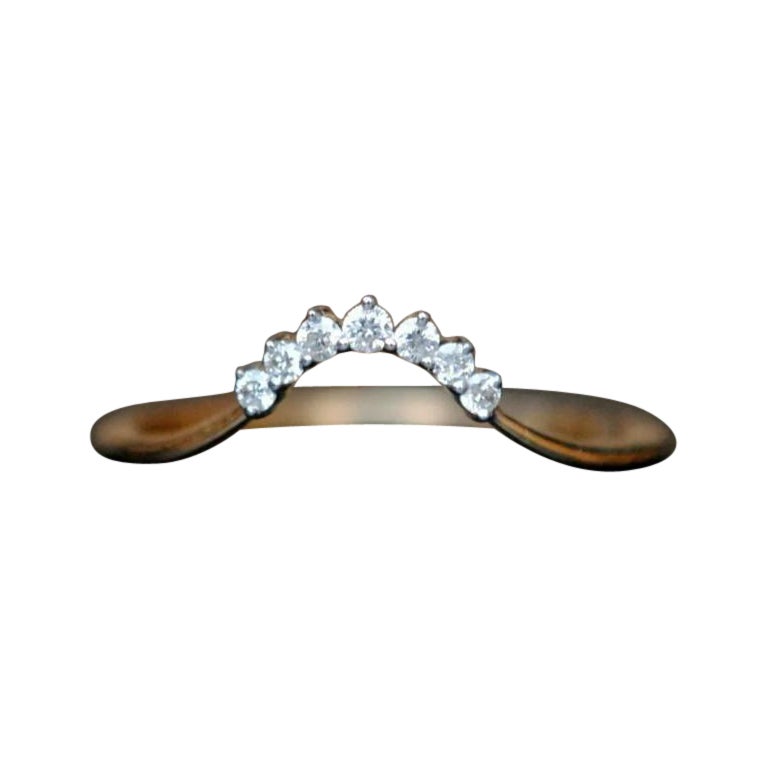 Natural Diamond Curve Band Ring Enhancer in 14k Gold For Sale