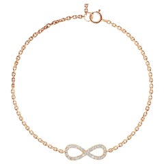 Pulsera Símbolo Infinito de Diamantes Genuinos en Oro Macizo de 14k